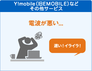 Y!mobile（旧EMOBILE）などその他サービス:電波が悪い...