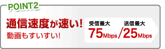 通信速度が速い！